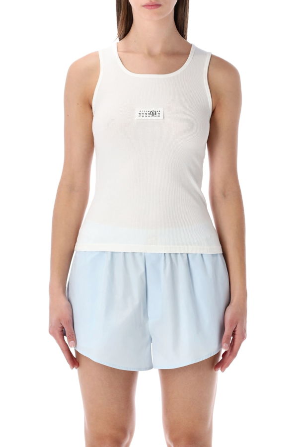 MM6 Maison Margiela Ribbed Jersey Tank Top - White