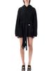 MM6 Maison Margiela Hooded Sweatdress With Gloves Dress - Black - Thumbnail 1