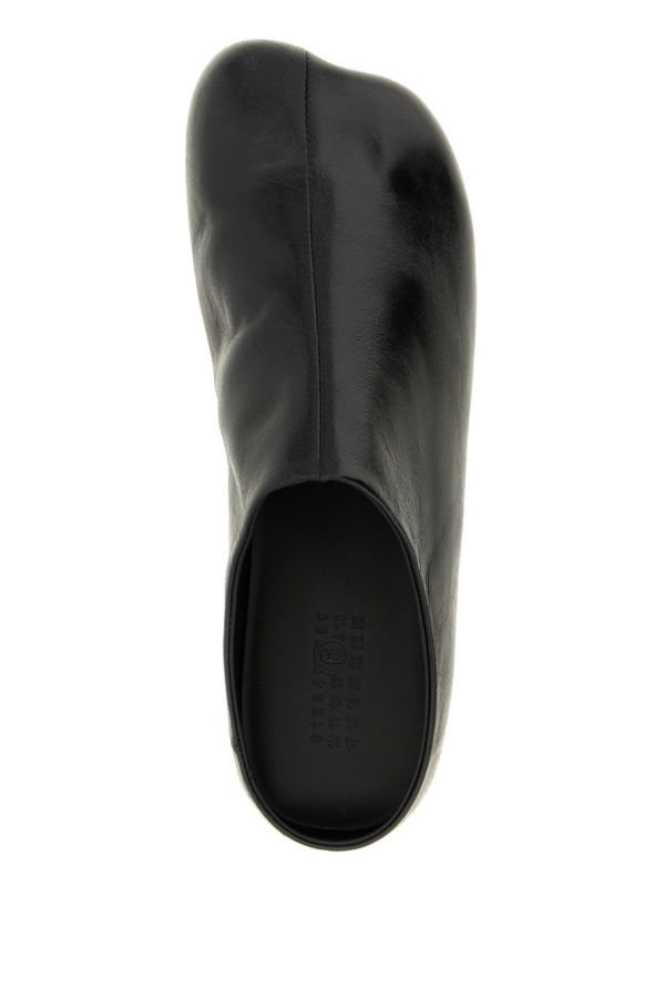 MM6 Maison Margiela Leather Slippers - Black