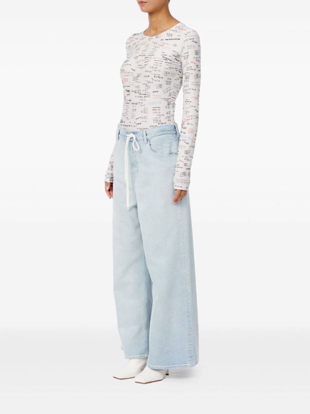 MM6 Maison Margiela Wide-Leg Denim Jeans - Clear Blue - Image 2 of 5