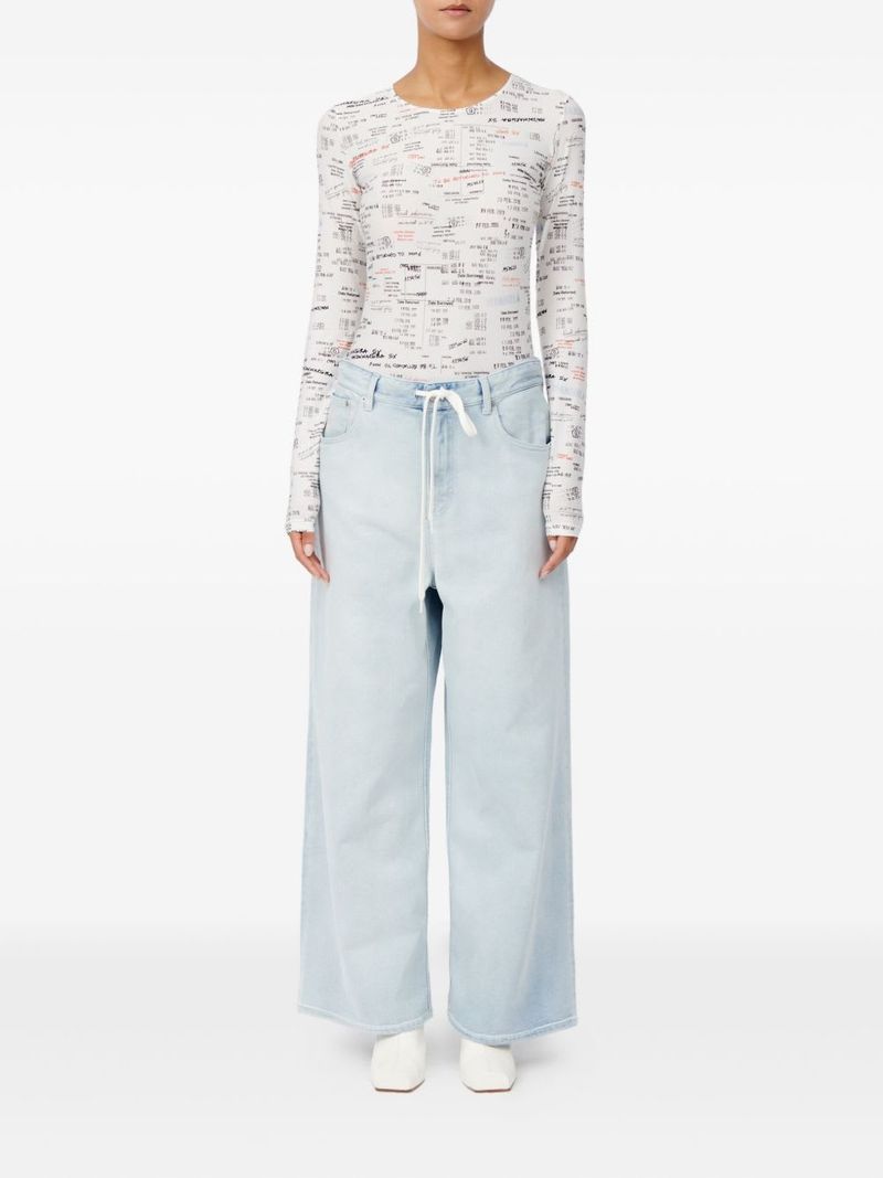 MM6 Maison Margiela Wide-Leg Denim Jeans - Clear Blue