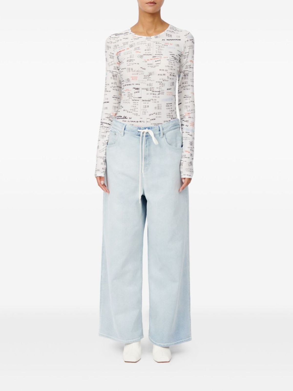 MM6 Maison Margiela Wide-Leg Denim Jeans - Clear Blue - Image 3 of 5