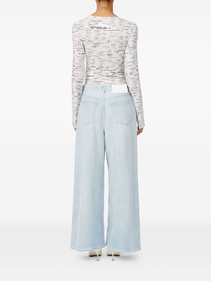 MM6 Maison Margiela Wide-Leg Denim Jeans - Clear Blue