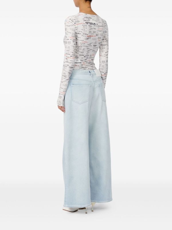 MM6 Maison Margiela Wide-Leg Denim Jeans - Clear Blue