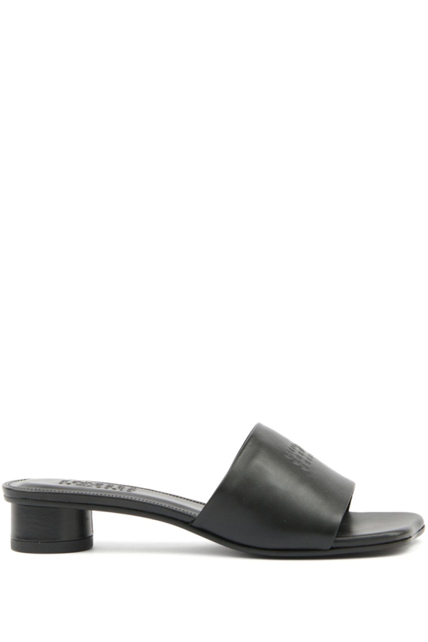 MM6 Maison Margiela Leather Slides - Black