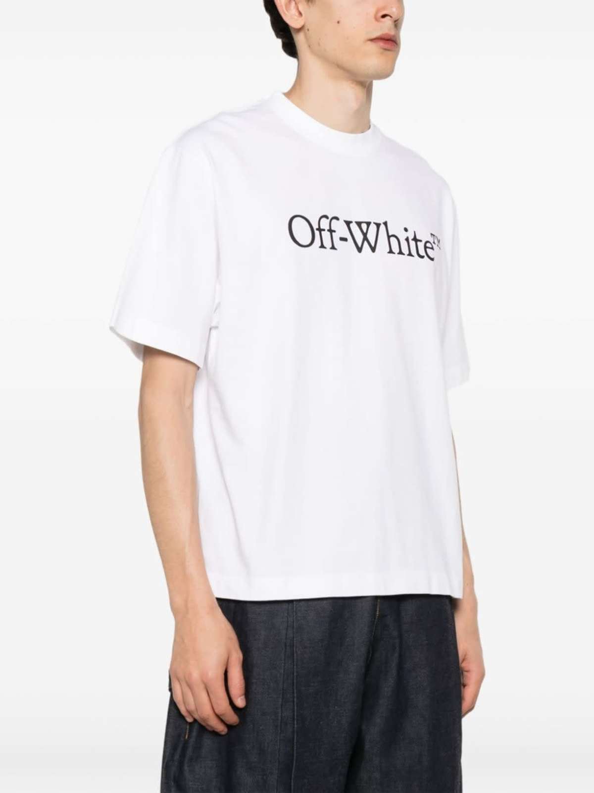 Off-White Big Bookish Cotton T-Shirt - White - Image 2 of 5