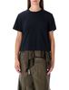 sacai T-Shirt With Voile Back Insert - Navy Khaki - Thumbnail 1