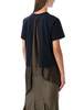 sacai T-Shirt With Voile Back Insert - Navy Khaki - Thumbnail 2