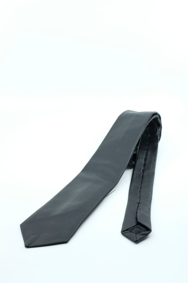 Ernest W. Baker Black Leather Classic Tie
