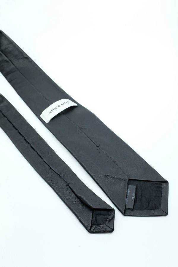 Ernest W. Baker Black Leather Classic Tie