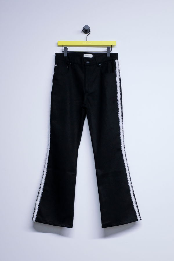 Ernest W. Baker Black Organic Denim Trim Flare Jeans