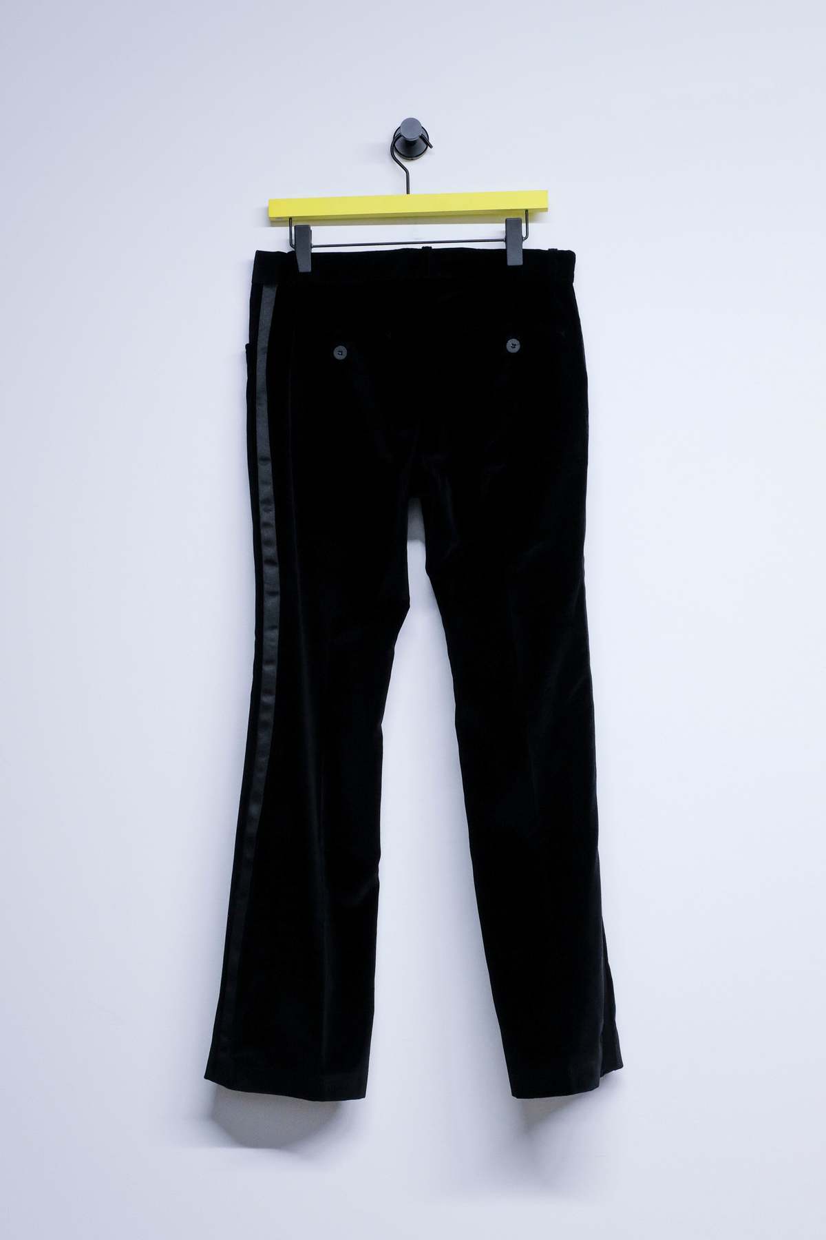 Ernest W. Baker Black Velvet Pipping Flare Trousers - Image 2 of 2