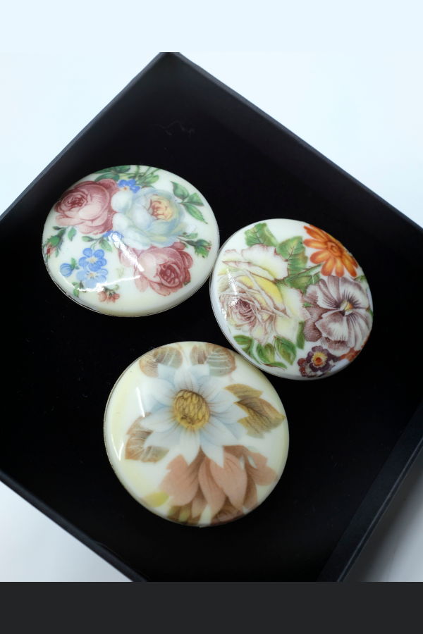 Ernest W. Baker Ceramic Floral Pins