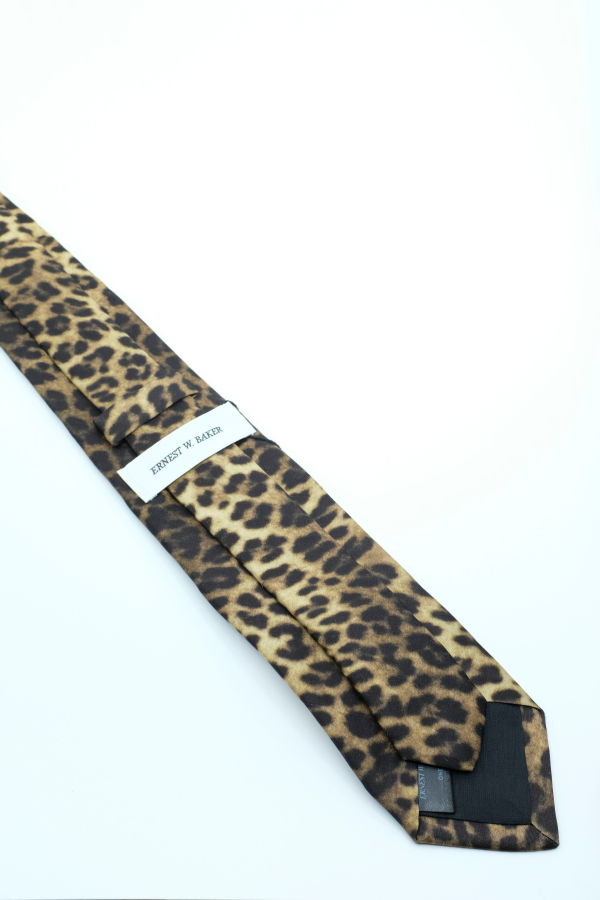 Ernest W. Baker Cheetah Viscose Classic Tie