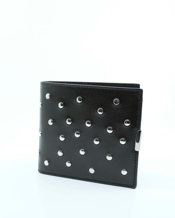 Lemaire Dark Chocolate Leather Soft Tab Studs Dots Bifold Wallet