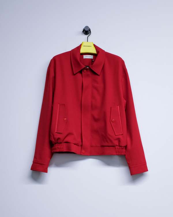 Ernest W. Baker Red Viscose Bomber Jacket