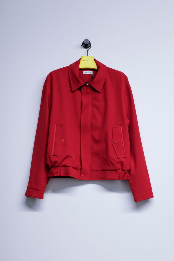 Ernest W. Baker Red Viscose Bomber Jacket