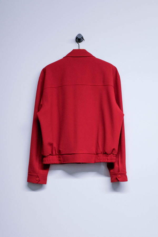 Ernest W. Baker Red Viscose Bomber Jacket
