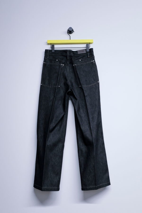 Lemaire Slate Denim Wide Pant With Studs Pants