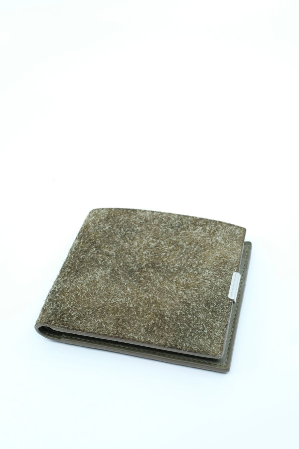 Lemaire Velvet Moss Leather Soft Tab Bifold Wallet