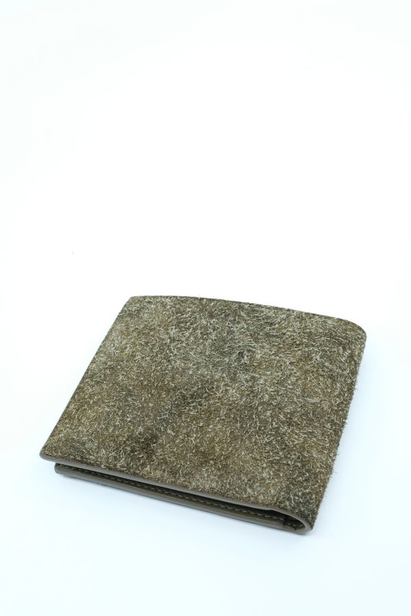 Lemaire Velvet Moss Leather Soft Tab Bifold Wallet