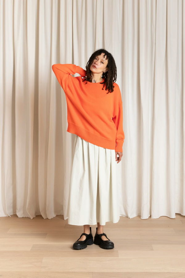 Ali Golden Chunky Cotton Pullover Sweater - Neon