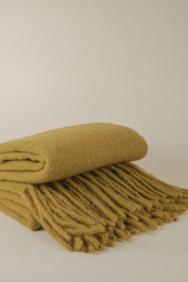 Hawkins New York Mohair Throw - Mustard Hawkins New York Mohair Throw - Mustard
