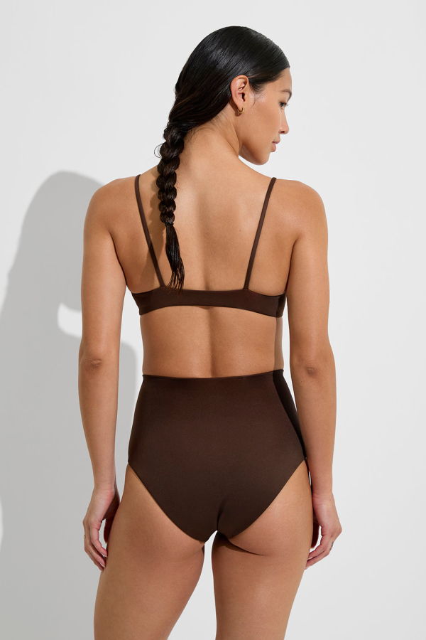 Left On Friday Sunday Top Bikini Top - Cold Brew