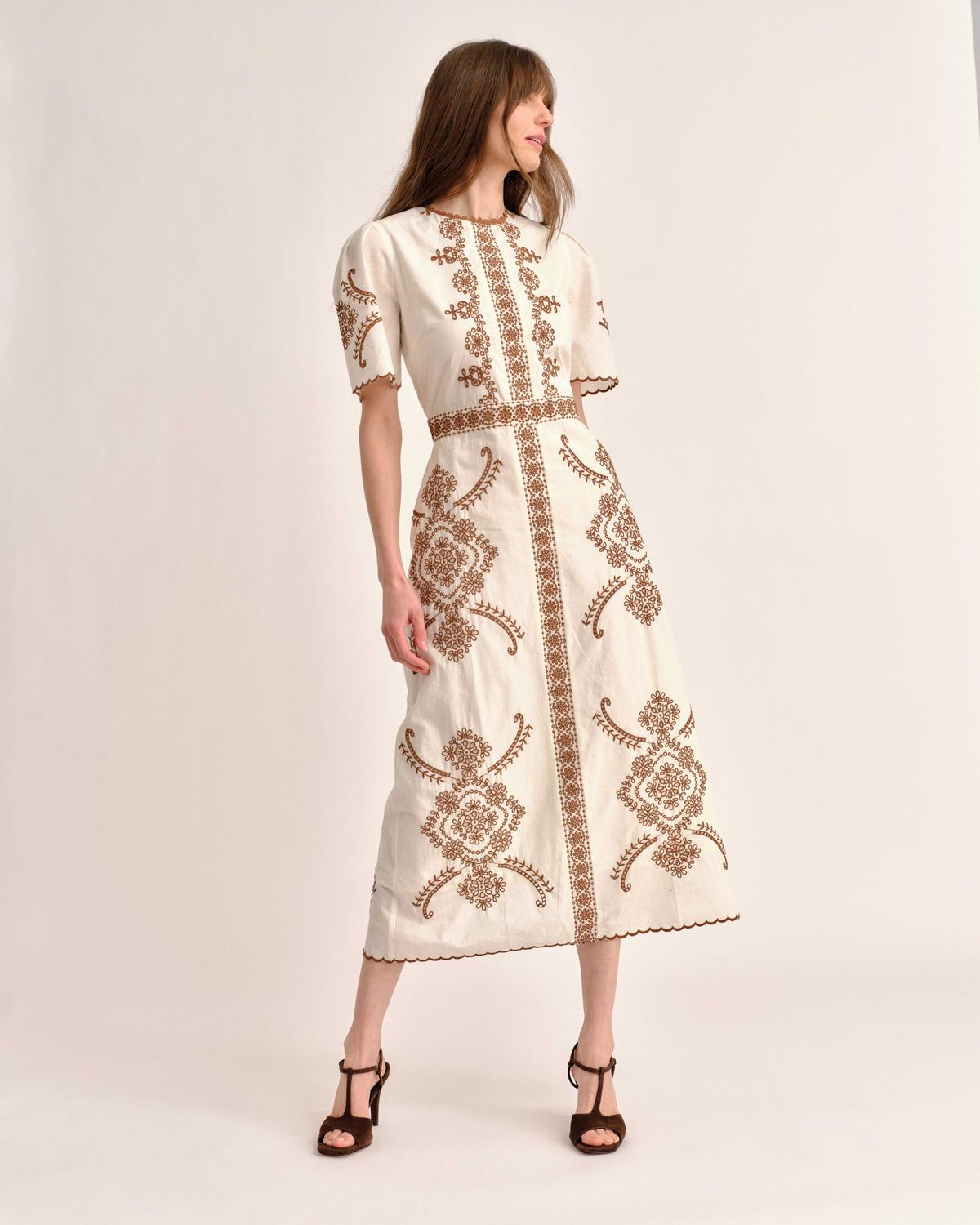 Cartolina Bobbi Midi Dress - Ivory - Image 3 of 8