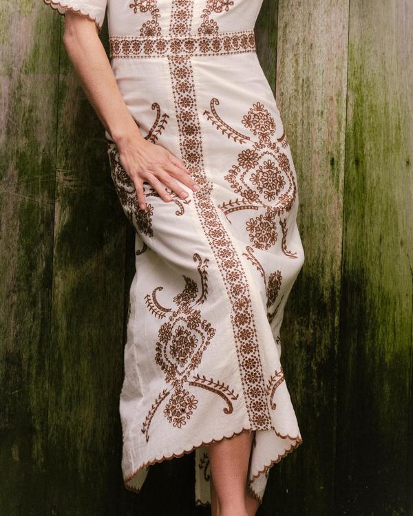 Cartolina Bobbi Midi Dress - Ivory