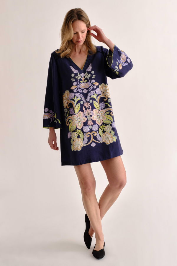 Cartolina Folly Mini Dress - Mariner's Bloom