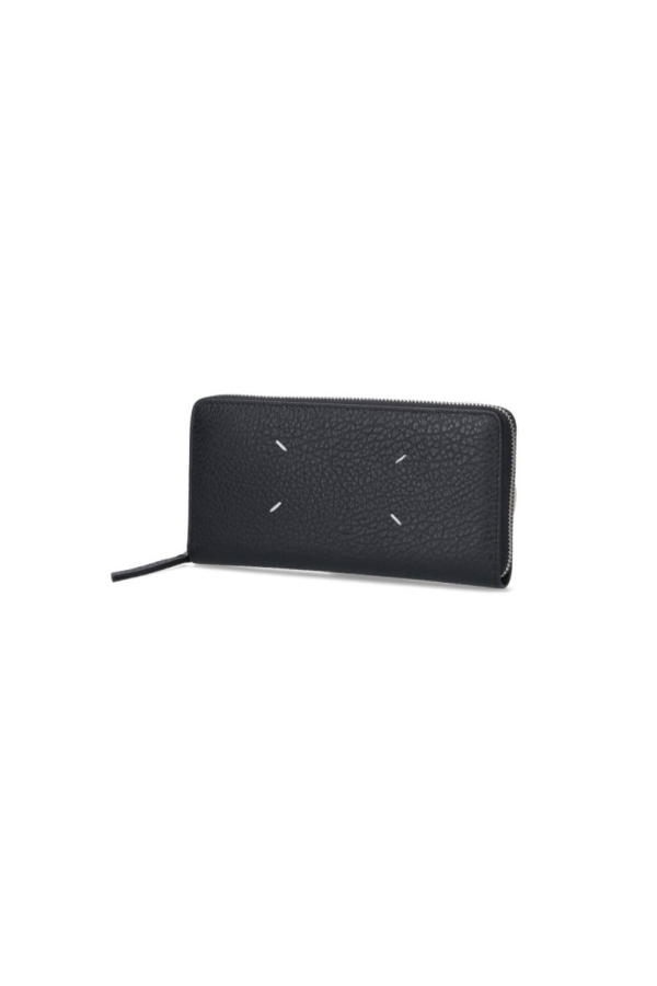 Maison Margiela Textured Calf Leather Zip Wallet - Black