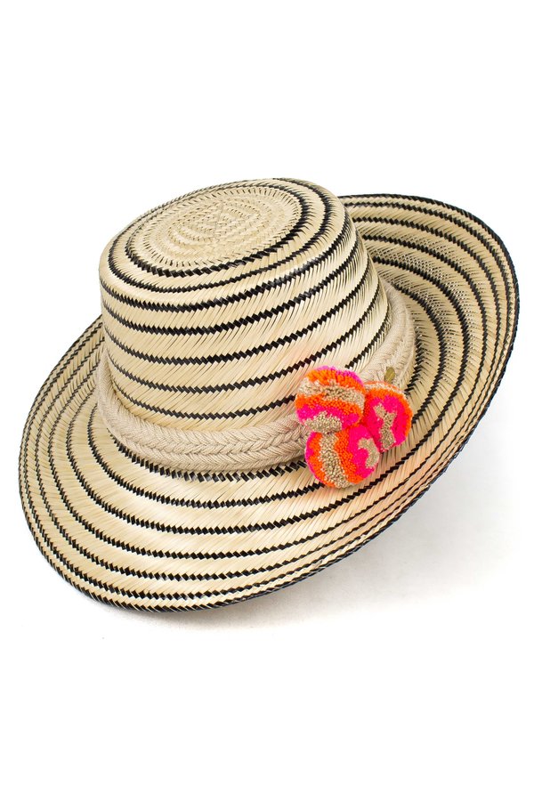 Guanábana Handmade Guajiro Fringe Stripe Hat | Garmentory display picture 1