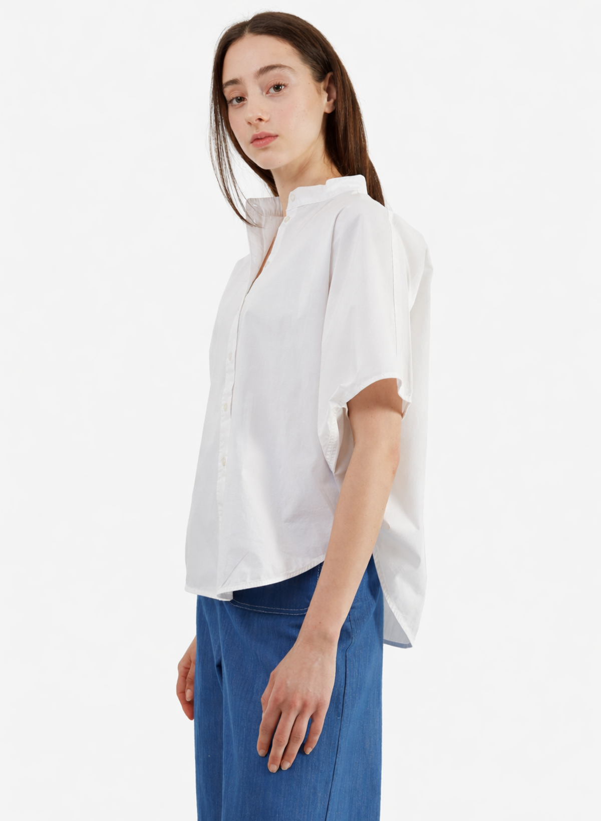 Meg Rounded Hem Shirt - White - Image 2 of 3