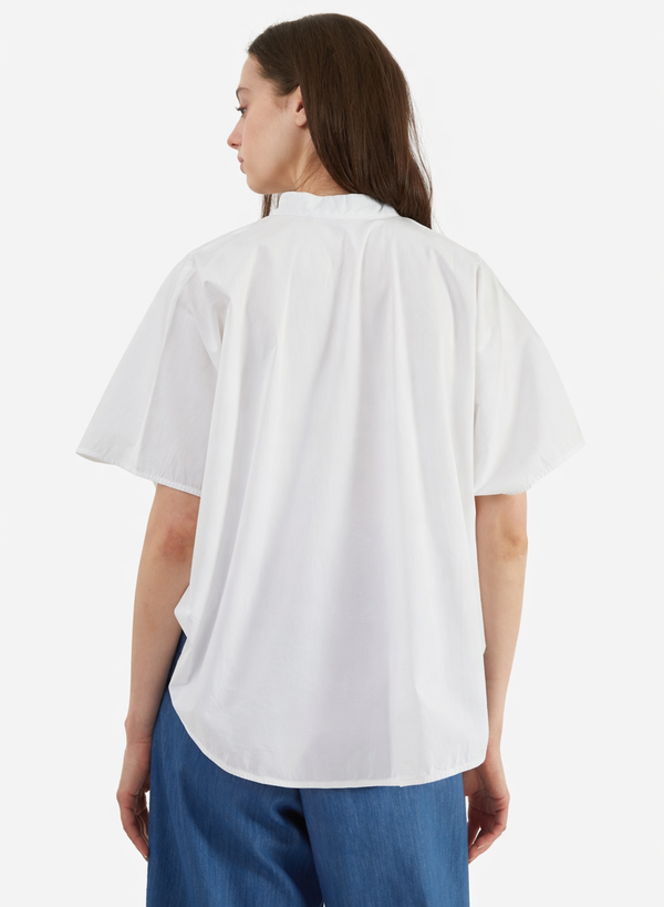 Meg Rounded Hem Shirt - White