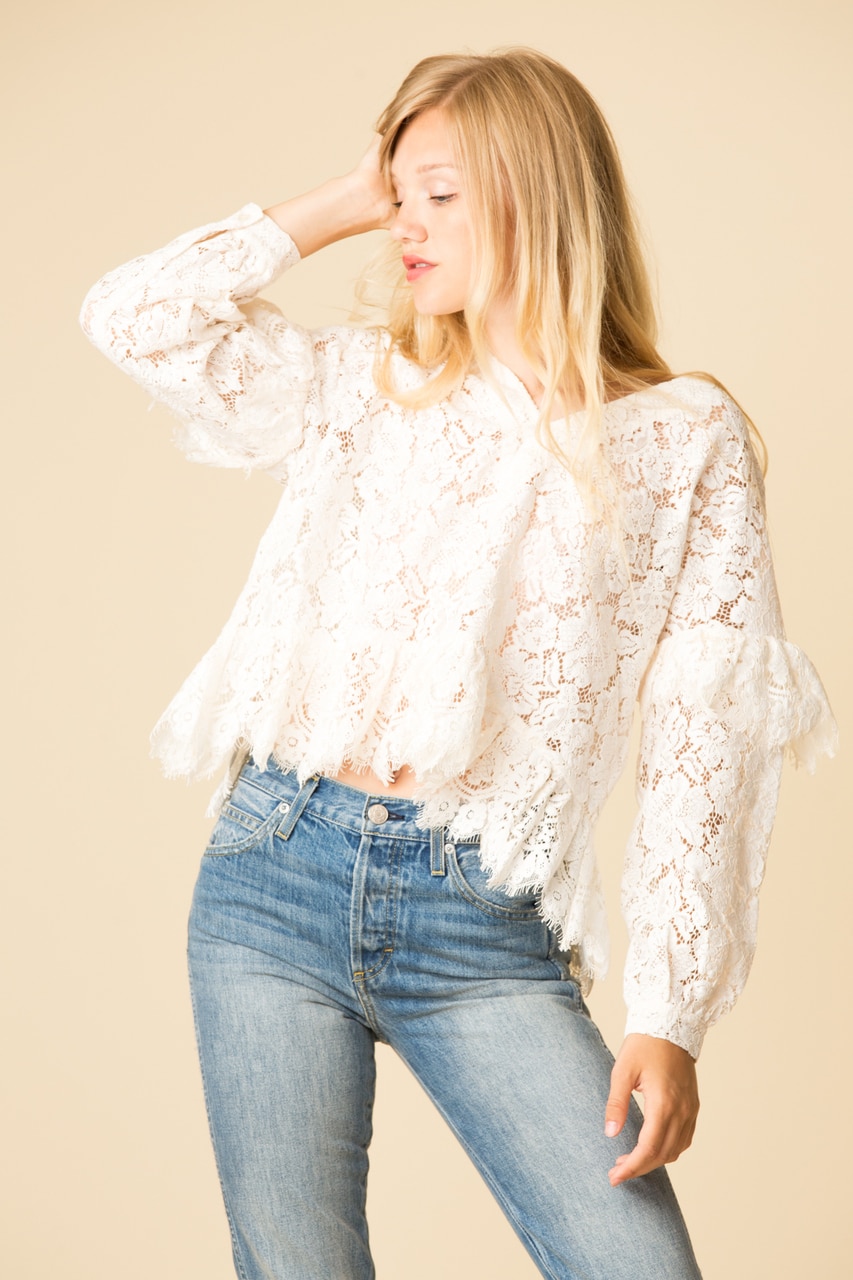 Ganni Jerome Lace Top