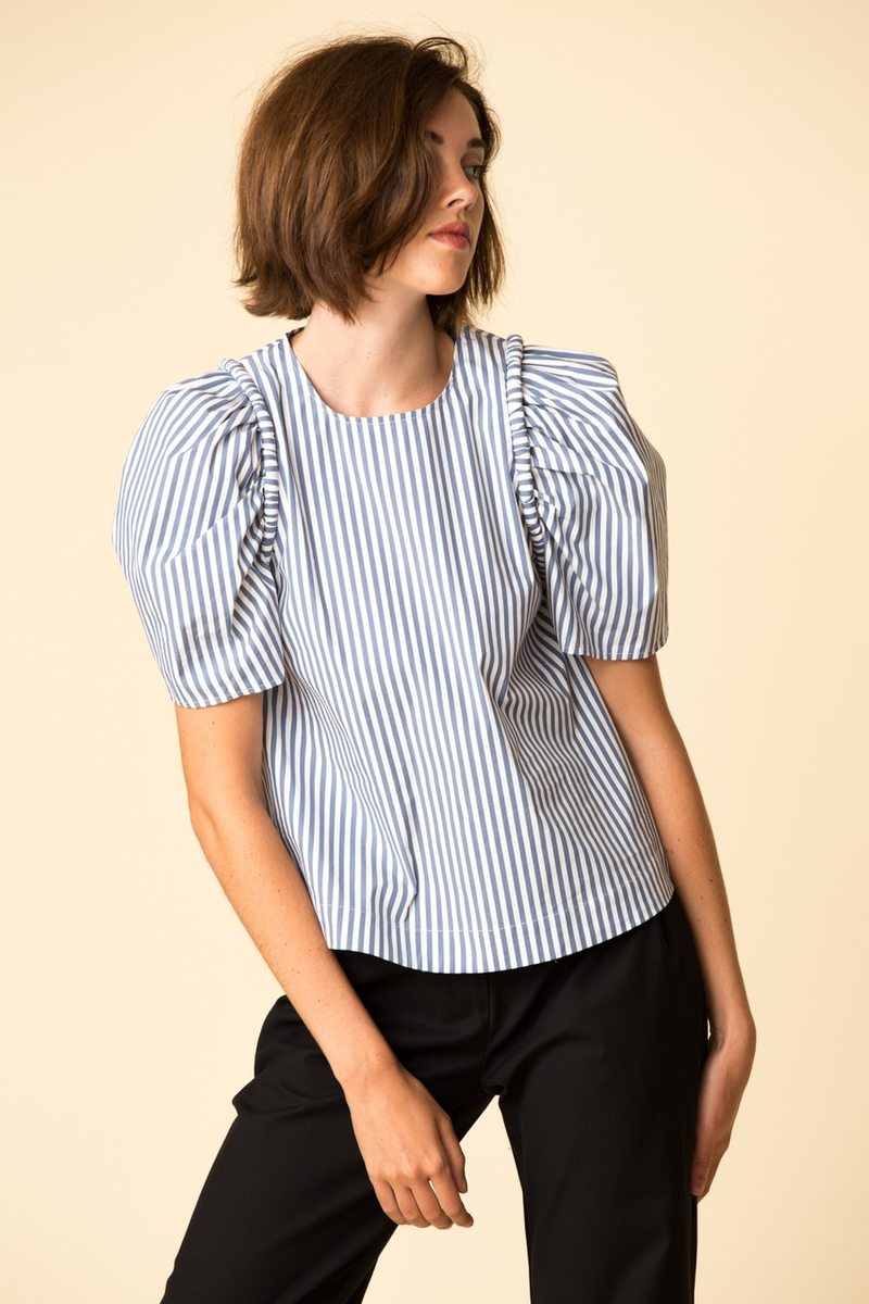 Sea New York Short Sleeve Riviera Stripe Top - blue/white