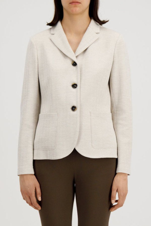 Harris Wharf London Herringbone Blazer - Cream