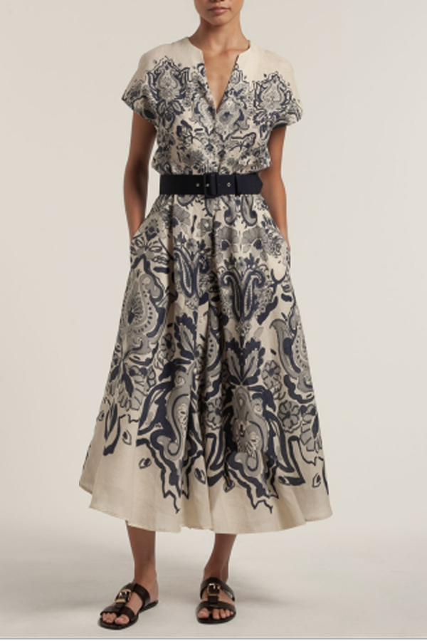 Sara Roka Glady Dress - Blue / Beige