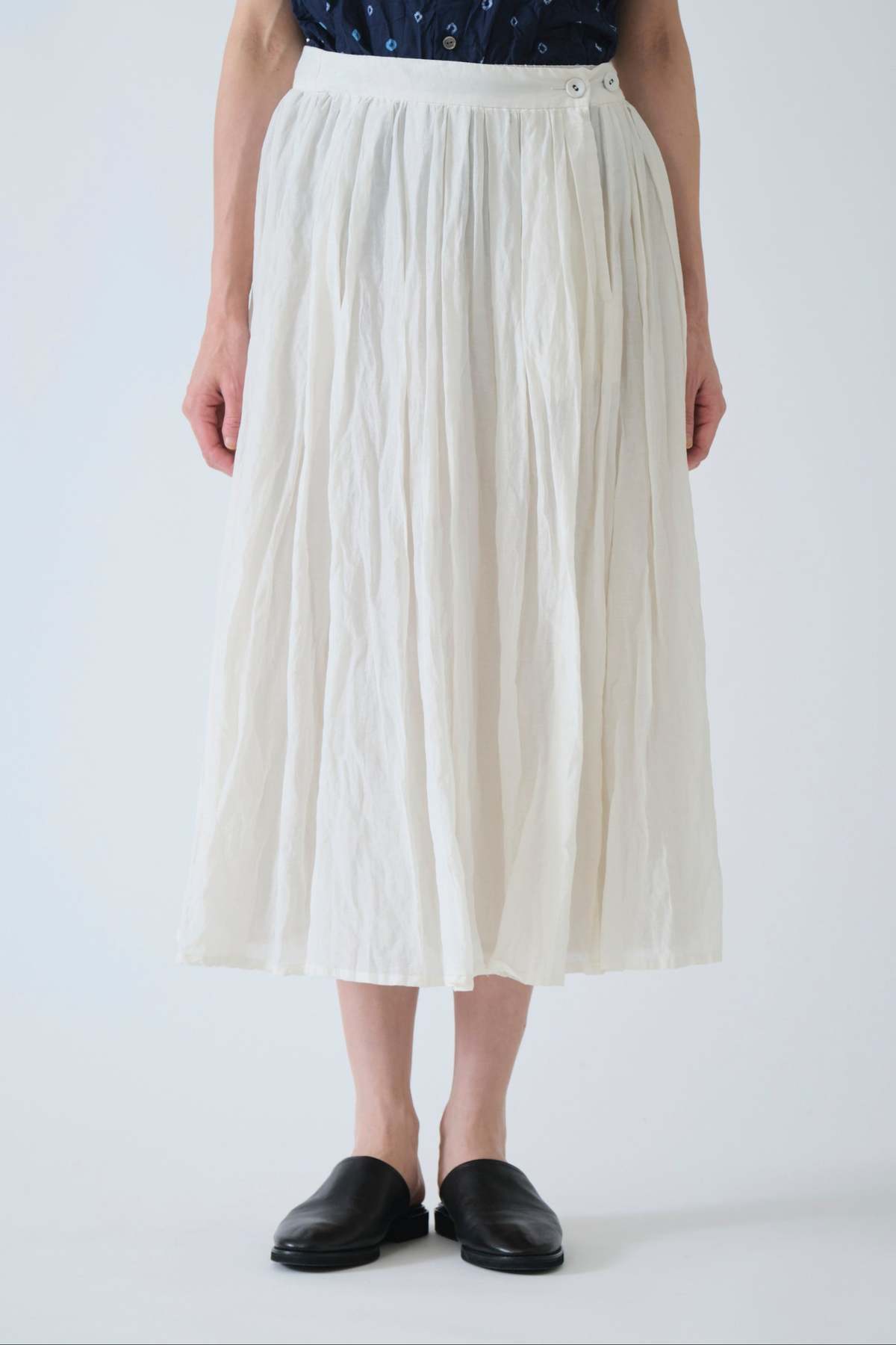 Pas de Calais Silk Tuck Gather Skirt - Ivory - Image 1 of 1