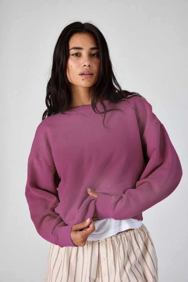 Asher Cameron Pullover Sweatshirt - Berry