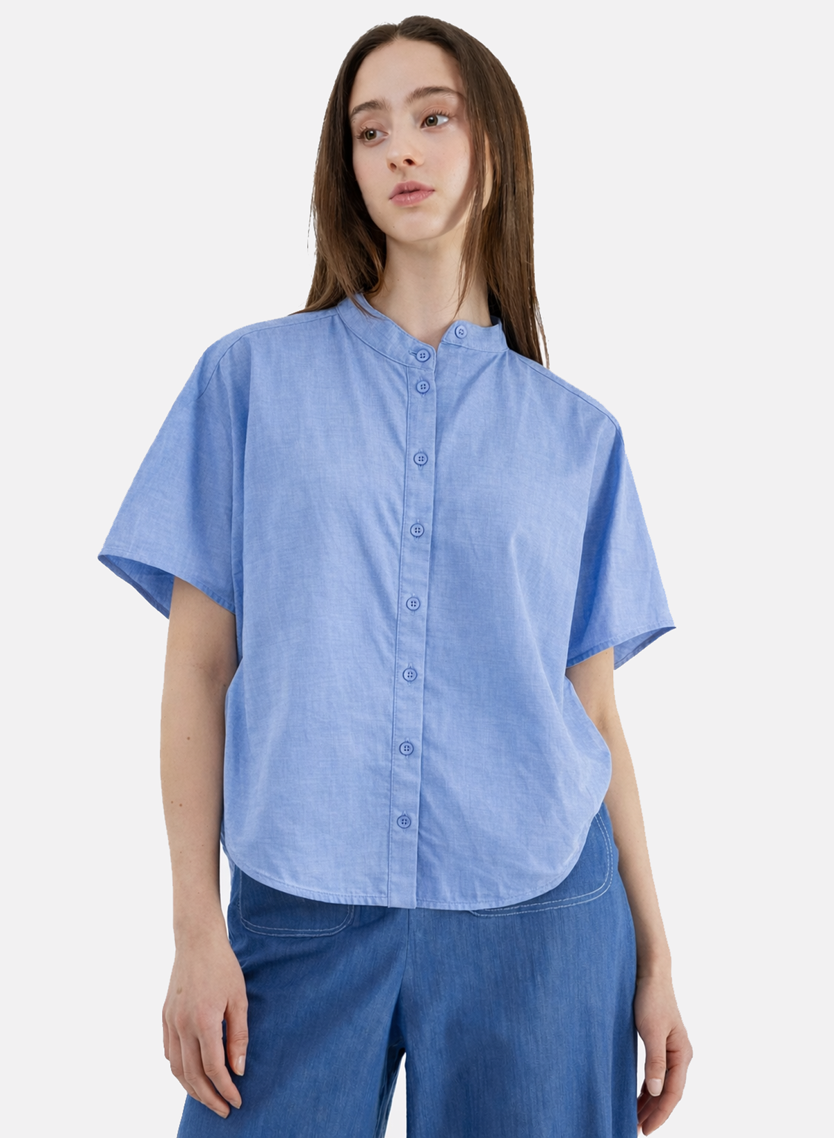 Meg Rounded Hem Shirt - Image 1 of 3