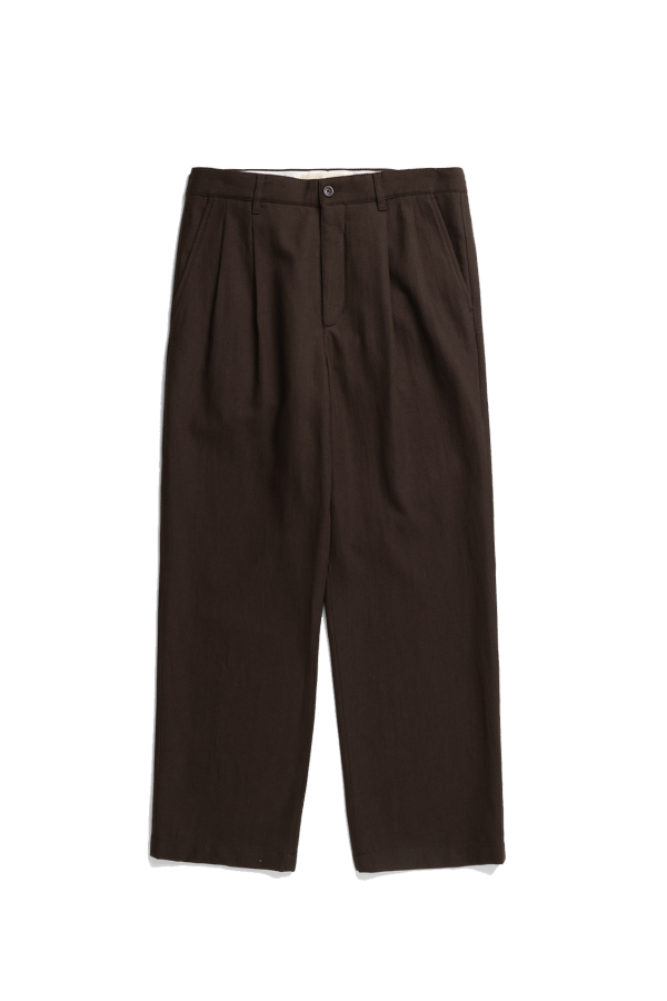 Norse Projects Hestur Relaxed Cotton Linen Twill Pleated Trousers