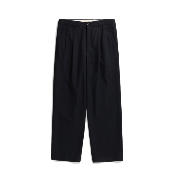 Norse Projects Hestur Relaxed Cotton Linen Twill Pleated Trousers