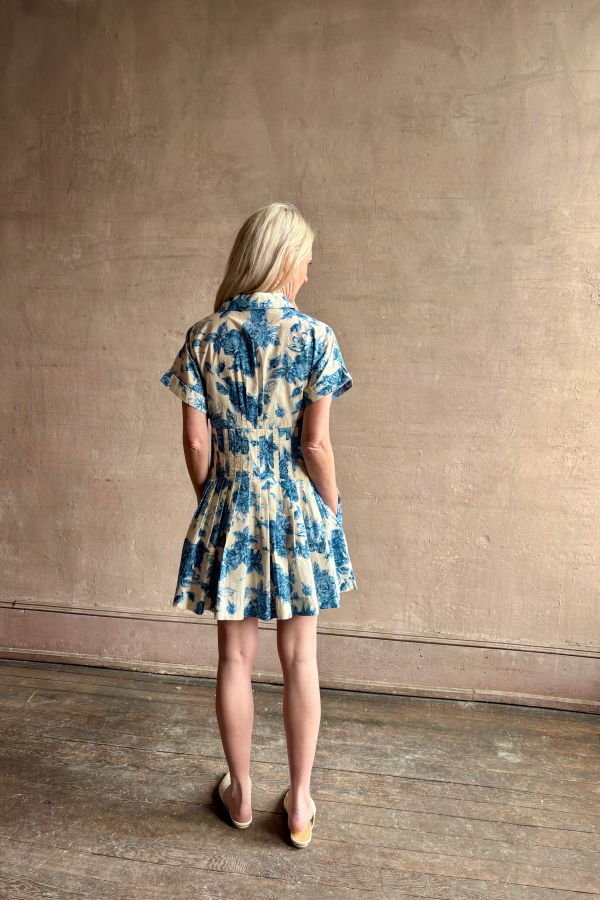 Cara Cara Nash Mini Dress - Tossed Floral Blue