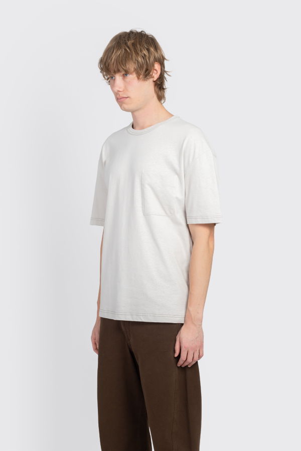 Lemaire Boxy Short Sleeve Heavy Jersey T-Shirt - Pearl