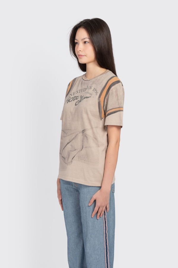 Acne Studios Graphic Short Sleeve T-Shirt Tee - Sand
