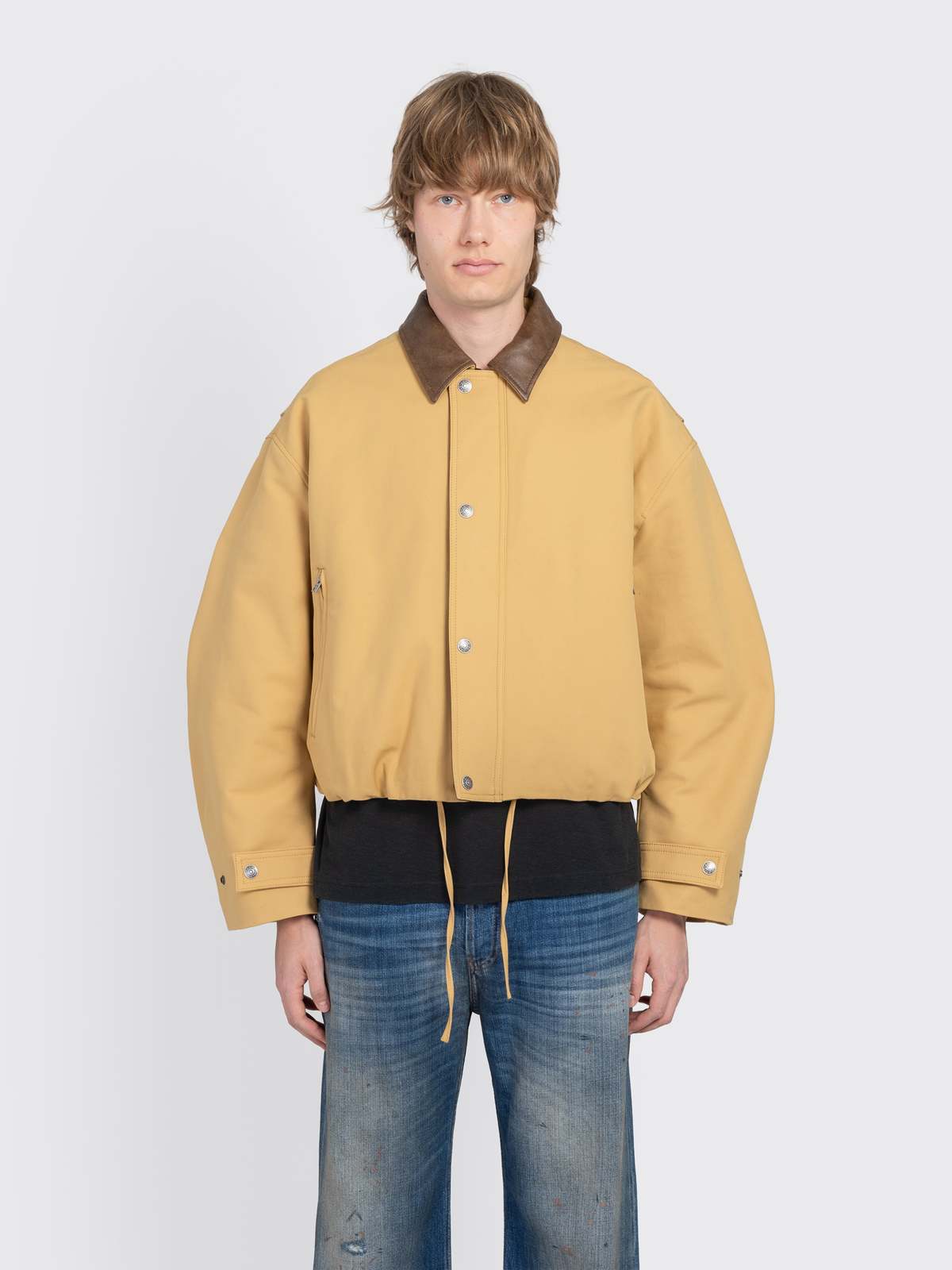 Acne Studios Twill Bomber Jacket - Sand - Image 1 of 9