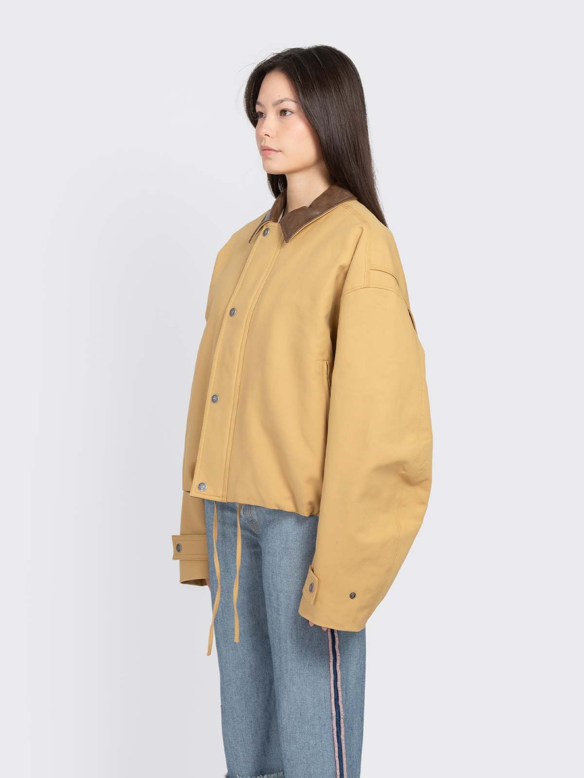 Acne Studios Twill Bomber Jacket - Sand - Image 5 of 9