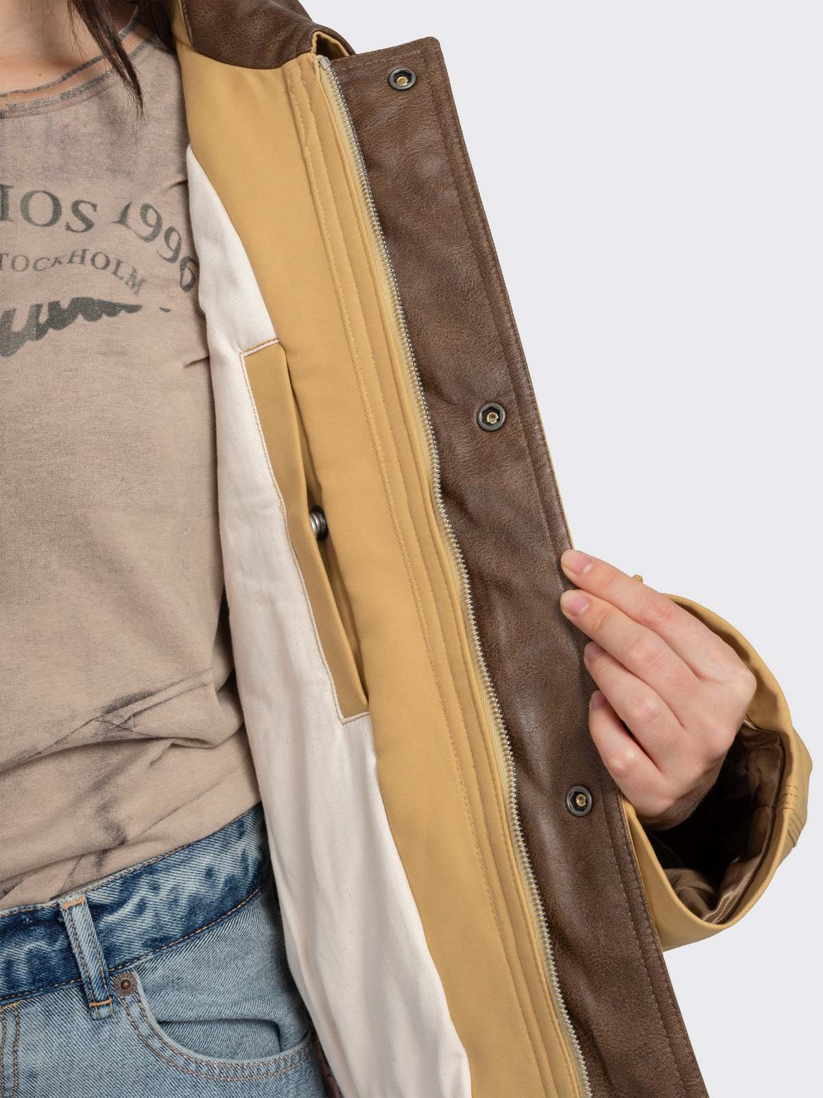 Acne Studios Twill Bomber Jacket - Sand - Image 7 of 9